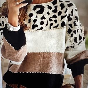 NWOT Leopard print striped sweater